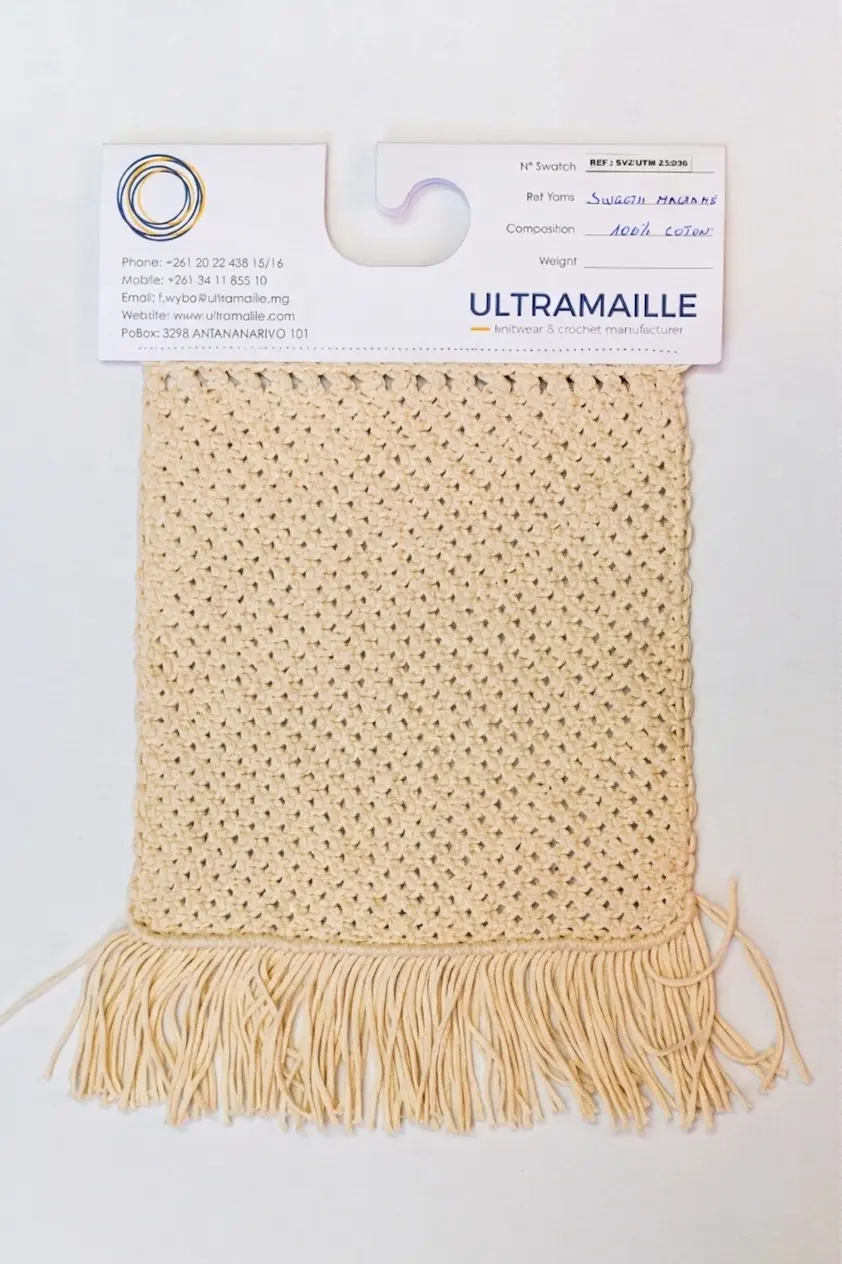 Swatch macramé coton