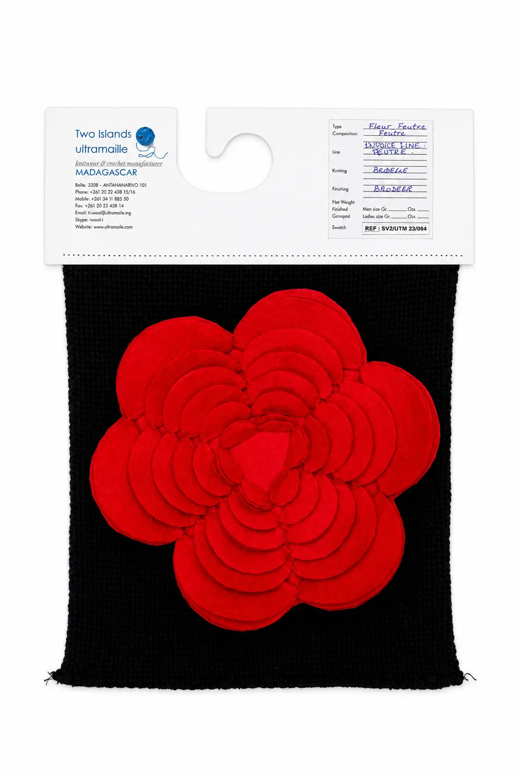 Swatch fleur feutre broderie