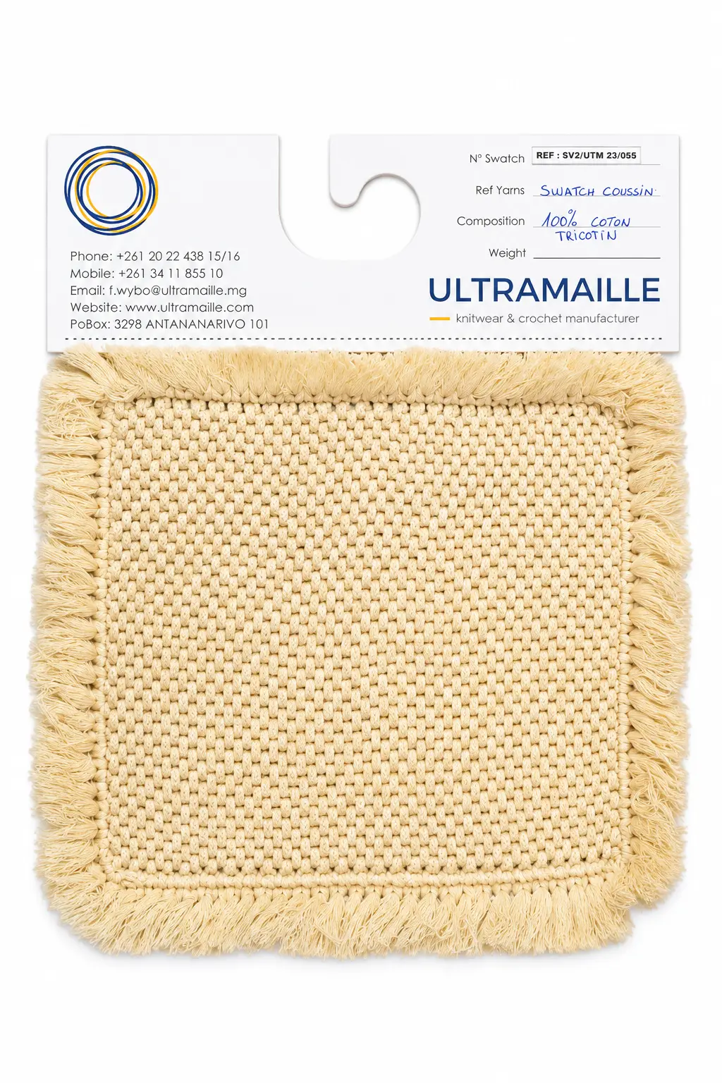 Swatch tricotin coussin coton